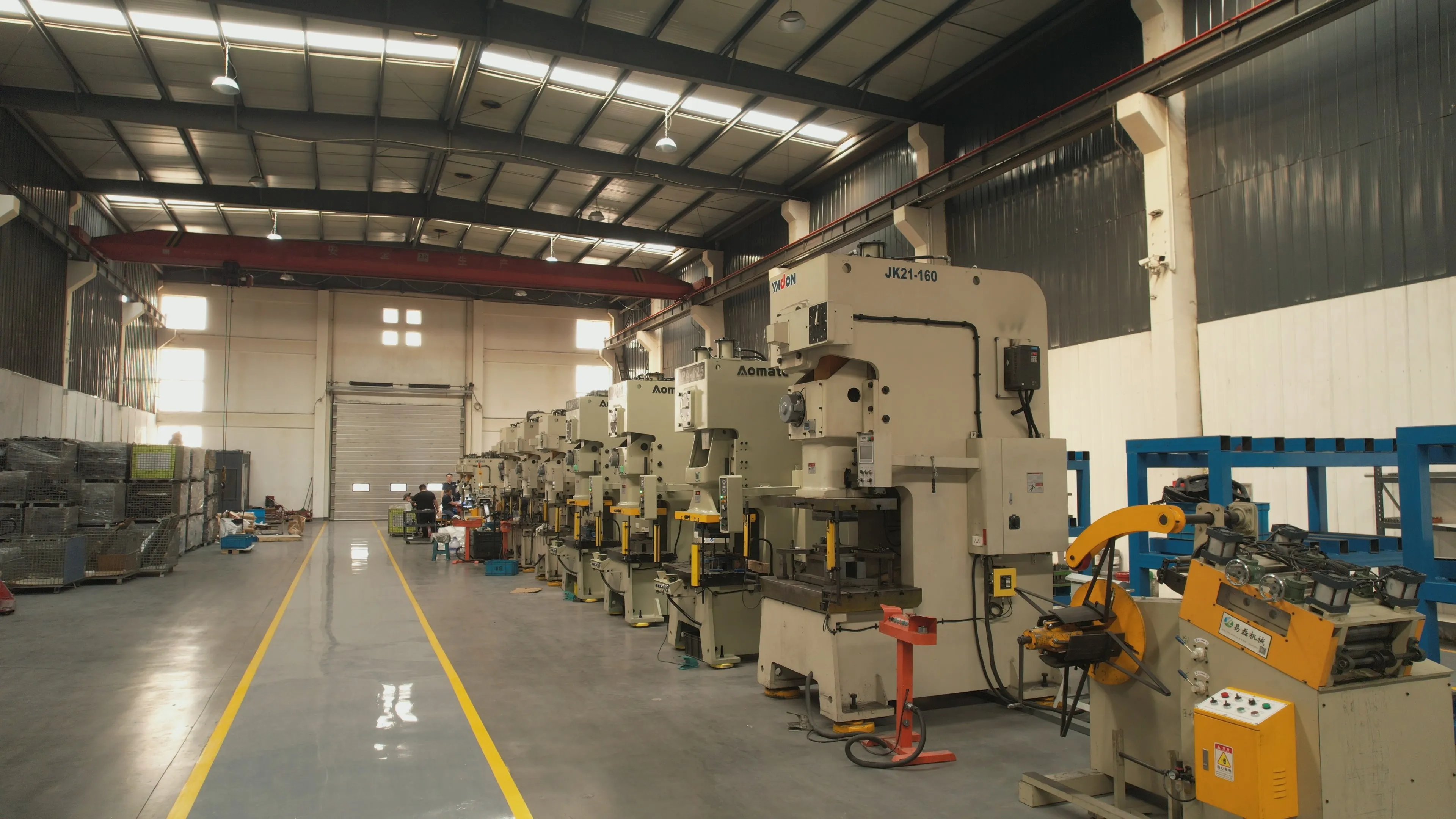 Precision metal manufacturing equipment in operation